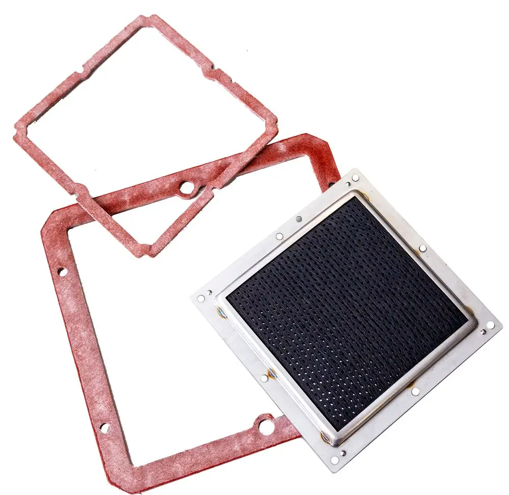 Daikin Brenneroberfläche mit einem rechteckigen Metallrahmen und zwei Gummi-Dichtungen in rot, geeignet für Heizsysteme.